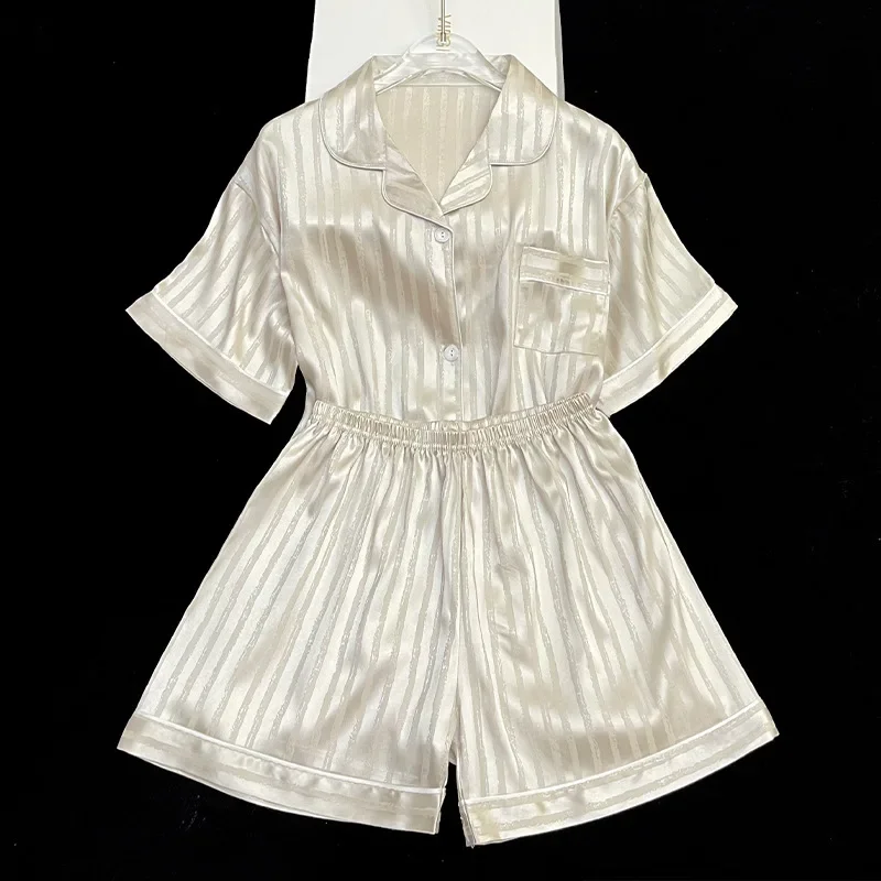 Пижамный комплект Женский из двух предметов одежда для сна искусственного шелка