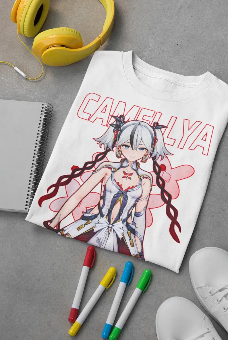 Футболка Camellya Softstyle Wuthering Waves футболка с рисунком для девочек в стиле аниме