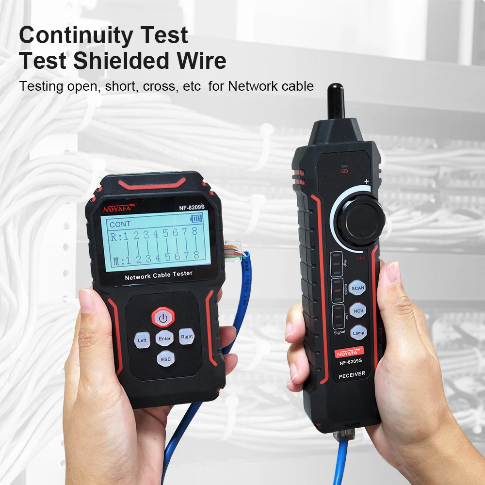 NOYAFA NF-8209S Network Cable Tester Cable Tracker Cat5 Cat6 PoE Tester Detect Length Continuity Test with NCV & Lamp images - 6