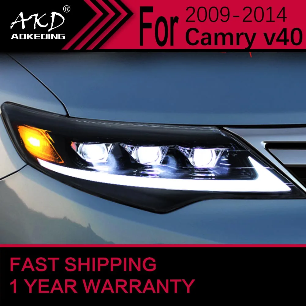 

Автомобильные фары для Toyota светодиодная фара дальнего света Camry 2009-2014 Camry V40, передняя фара Drl, объектив проектора, автомобильные аксессуары