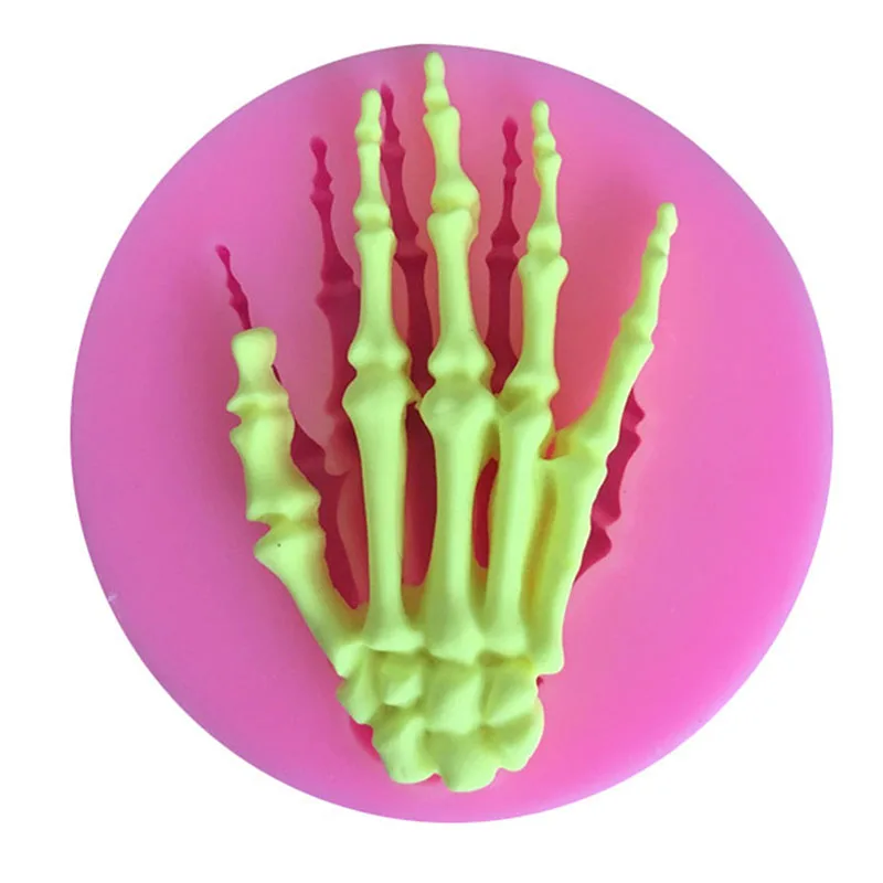 

New Skull Hand Halloween Silicone Mold Fondant Cake Decorating Tools Chocolate Candy Gumpaste Molds