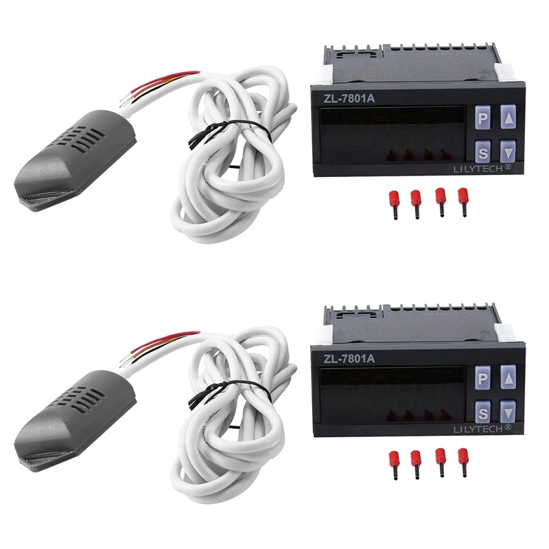 

2X LILYTECH ZL-7801A, General, Temperature And Humidity Controller, Thermostat And Hygrostat, Thermistat Thermostat