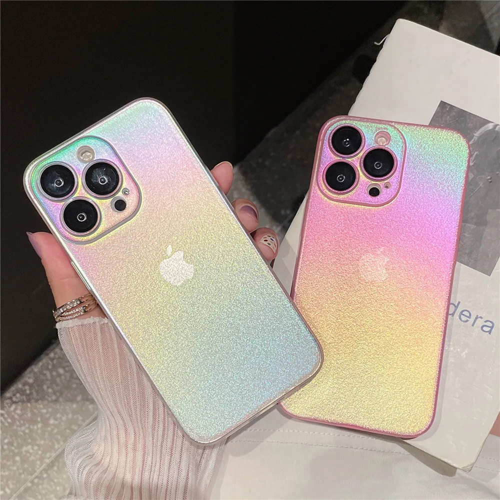 Роскошный градиентный Радужный чехол для телефона apple iphone 12 pro max 13 Жесткие