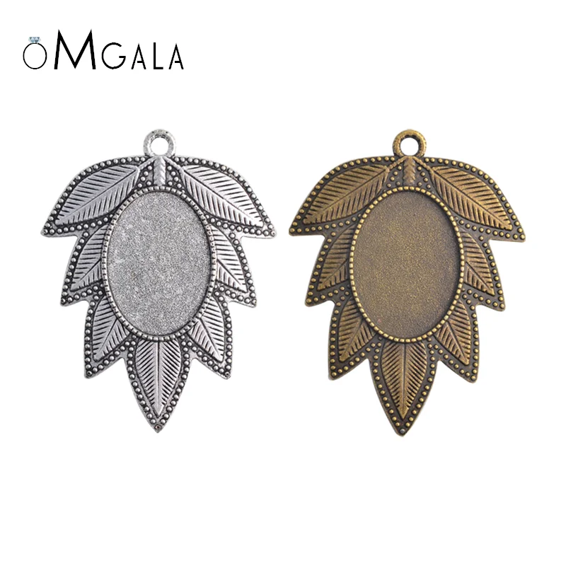 

5pcs 18x25mm Inner Size Antique Silver Plated/Bronze/Black Vintage Style Cameo Cabochon Base Setting Pendant necklace findings