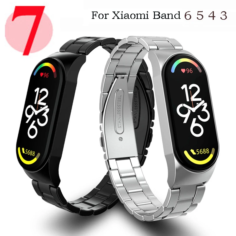 

Ремешок из нержавеющей стали для Mi Band 7, металлический браслет для Mi Band 7 6 5 4 3 Mi Band 6 5