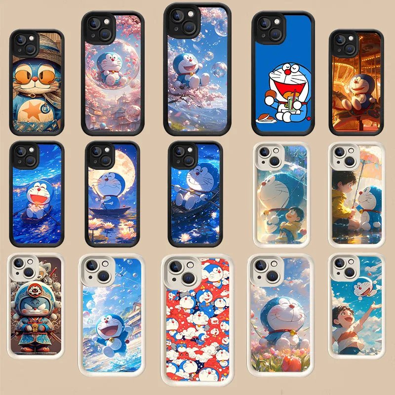 WB-9 Doraemon Black Stepped TPU Case For Huawei Pura70 mate50 P60 50 40 nova11 10 9 Y90 Pro