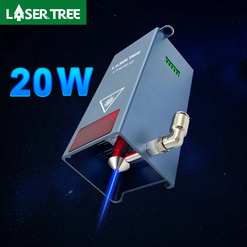 LASER TREE 20W Optical Power Laser Module with Air Assist Nozzle Diode Laser Head for CNC Engraving Cutting Machine DIY Tools