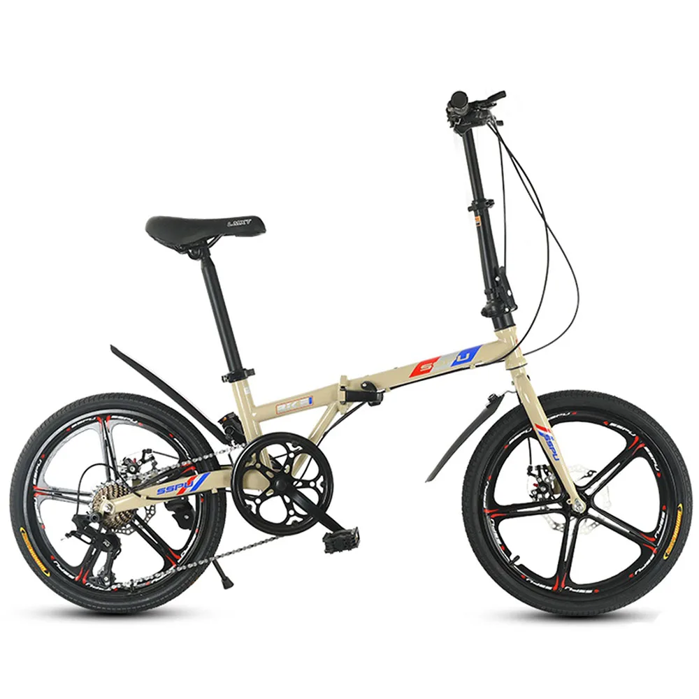 

16/20 Inches Folding Bike Disc Brake Bicycle Carbon Steel Frame Thickened Rubber Tires Are Anti Slip And Wear-Resistant