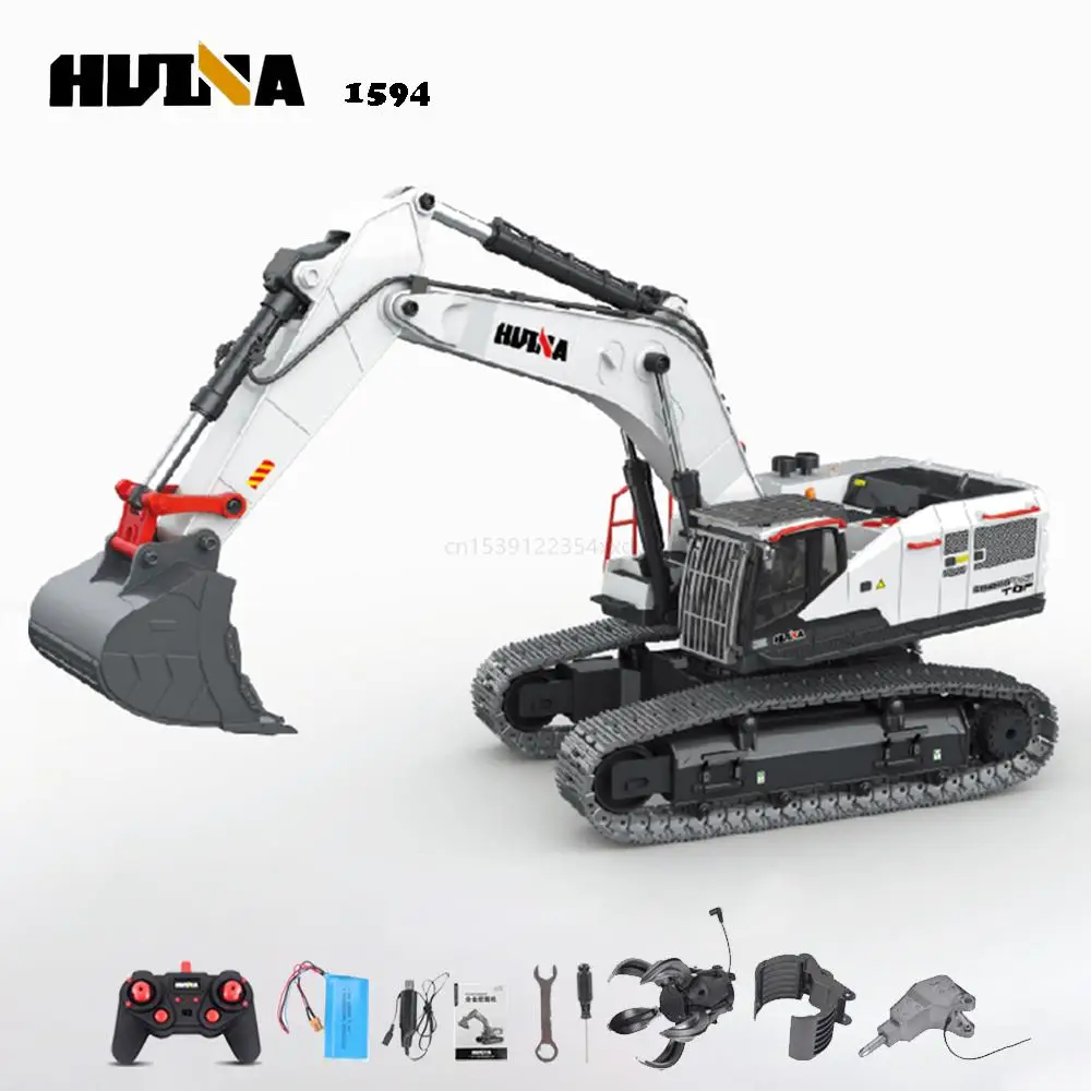 

HUINA 1594 полностью металлический экскаватор на радиоуправлении 1/14 Электрический тяжелый 22 канала экскаватор с дистанционным управлением авт...