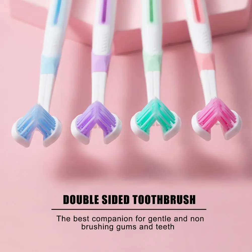 

3D Stereo Three-Sided Toothbrush PBT Ultra Fine Soft Cleaning Teeth Scraper Brush Deep Care Hair Oral Tongue Toothbrushes A K0E0
