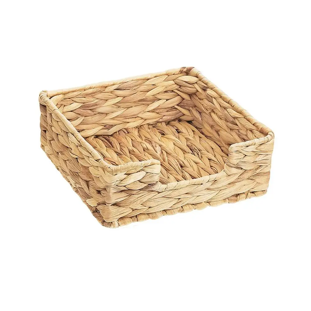 Квадратная соломенная коробка для салфеток водяной гиацинт ткацкий