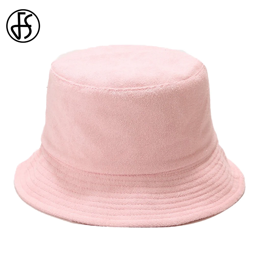 

FS 2022 New Pink Women Fishermans Hat Cotton Polyester Summer Mens Bucket Hats Yellow Streetwear Hip Hop Caps Leisure Panama Cap