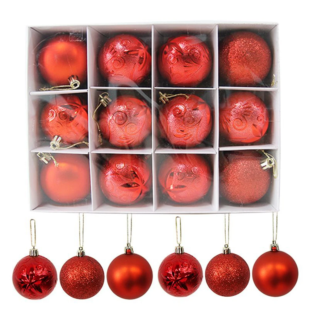 

12PCS 6cm Christmas Ball Ornaments Xmas Tree Pendants Decorations For Holiday Xmas Party 2023 New Year Gift Noel Navidad Natal