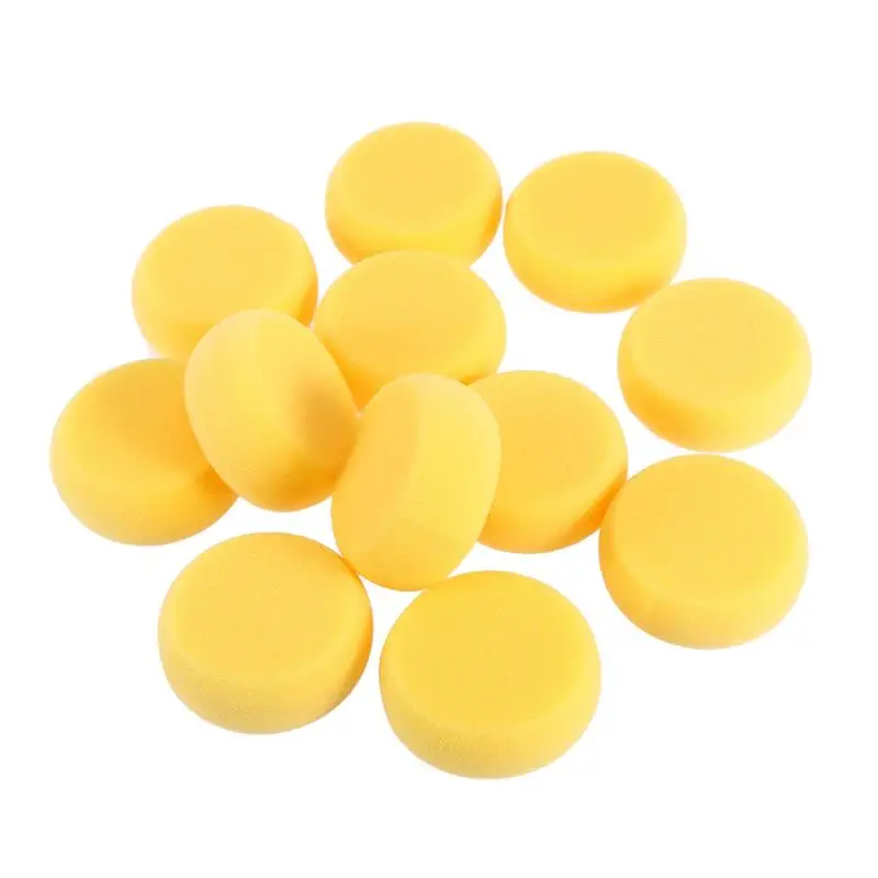 

12pcs Yellow Round Cake Sponge Round Synthetic Watercolor Artist Sponges For Painting Crafts Pottery