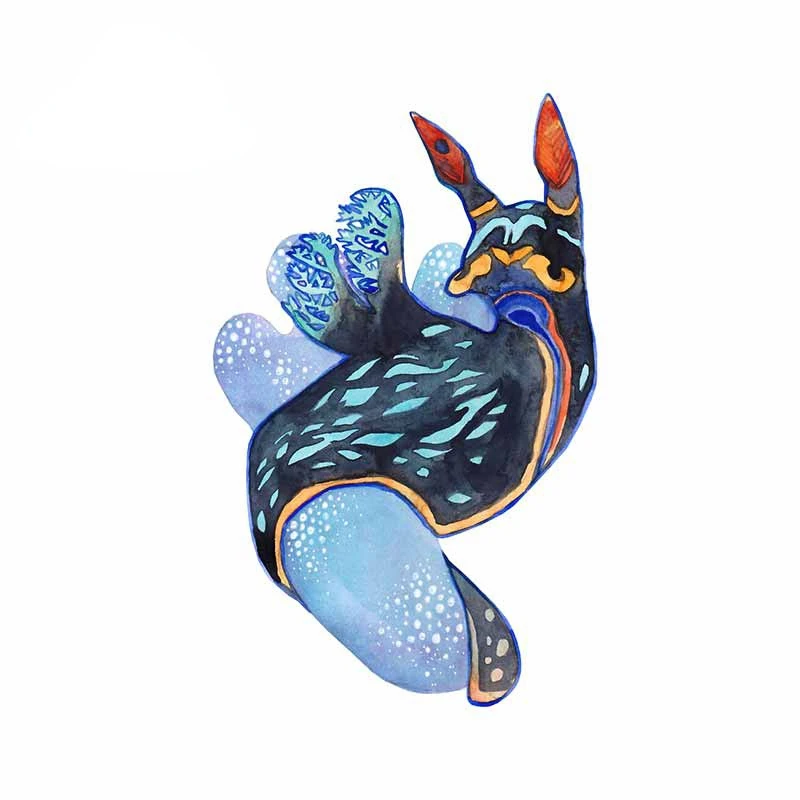 

Автомобильная наклейка V1637 #, водонепроницаемая наклейка для ноутбука Nudibranch с мультяшным рисунком, наклейка для кондиционера, водонепрониц...