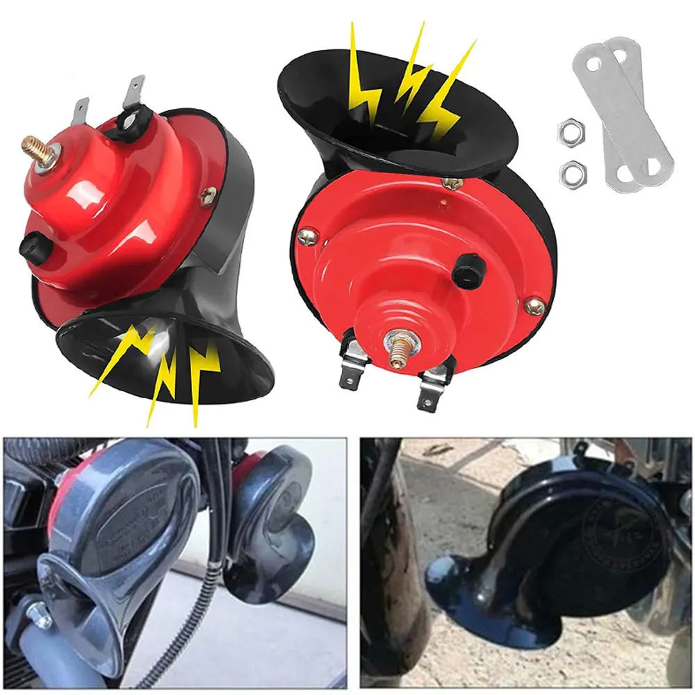 

2 шт. Автомобильный громкоговоритель 12 в 300 дБ автомобильный гудок Улитка Электрический воздушный гудок очень громкий воздушный гудок компр...