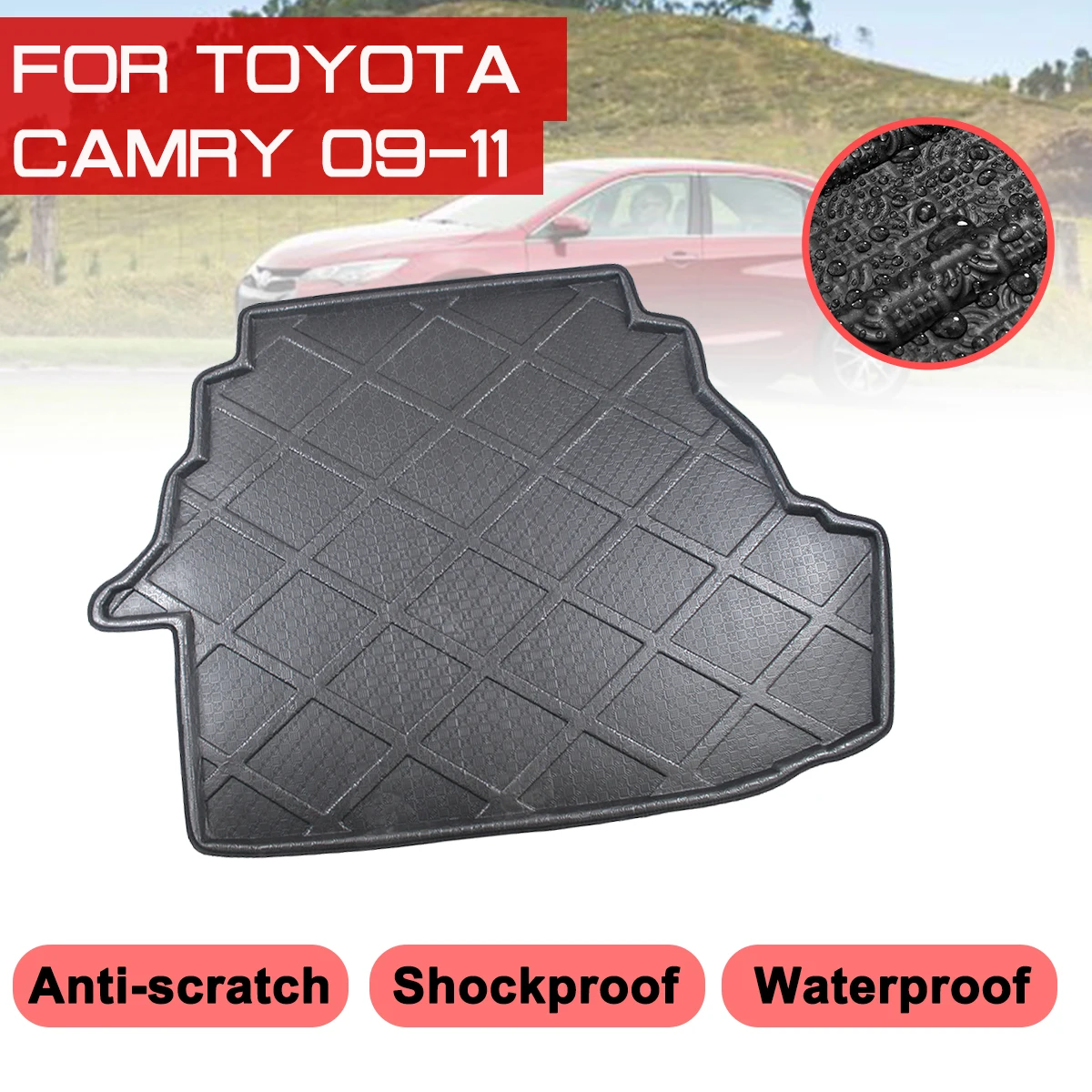 

Для Toyota Camry 2009, 2010, 2011, коврик для багажника автомобиля, водонепроницаемые напольные коврики, коврик для защиты от грязи, поднос для груза