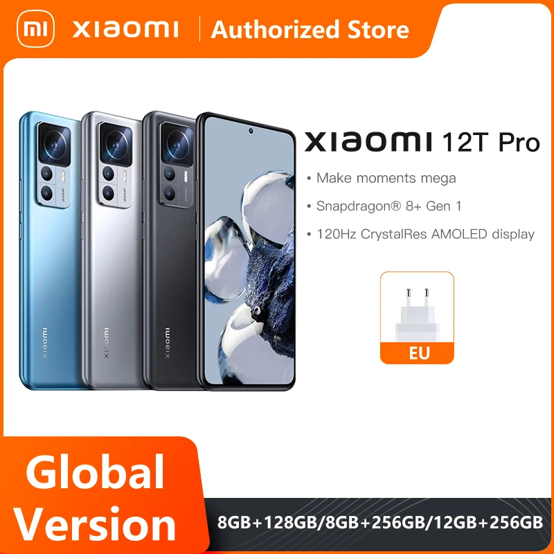 

Global Version Xiaomi 12T Pro 12GB 256GB Smartpones 200MP Imaging System Snapdragon 8+ Gen 1 120W HyperCharge 120Hz AMOLED
