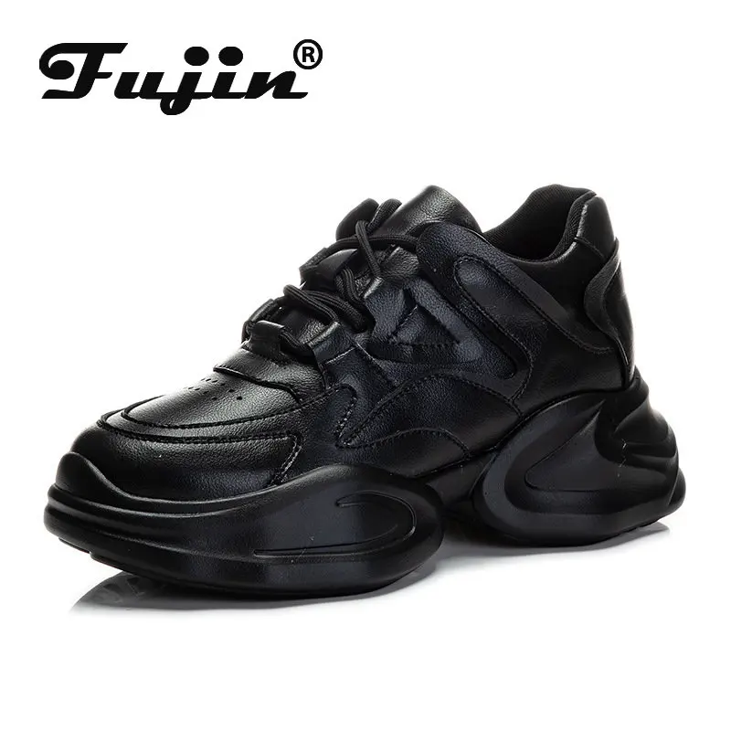 

Fujin 8cm Natural Genuine Leather Platform Wedge Chunky Sneakers Casual Leisure Women Autumn Lady Spring Femals Comfy Girl Shoes