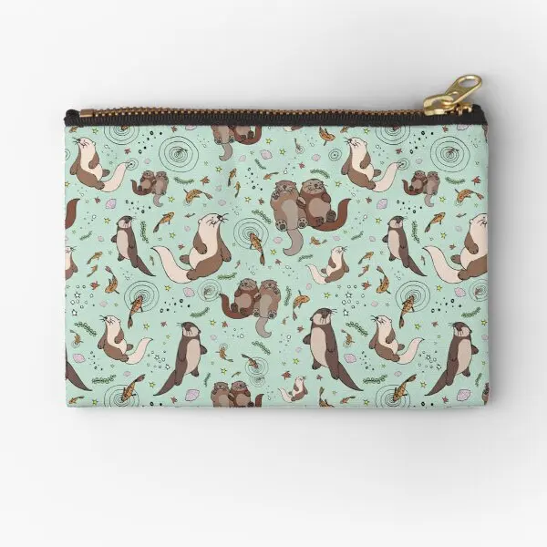 

Otters In Blue Zipper Pouches Pure Key Panties Wallet Men Coin Socks Storage Cosmetic Pocket Underwear Money Bag Women Small