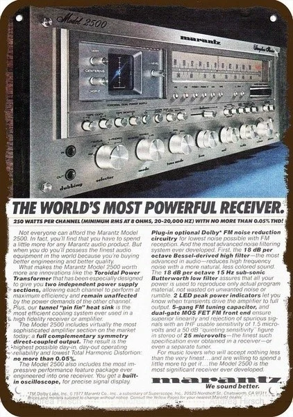 

Новинка Sign1977 Marantz 2500 стереоприемник винтажный внешний вид копия металлический знак самый мощный