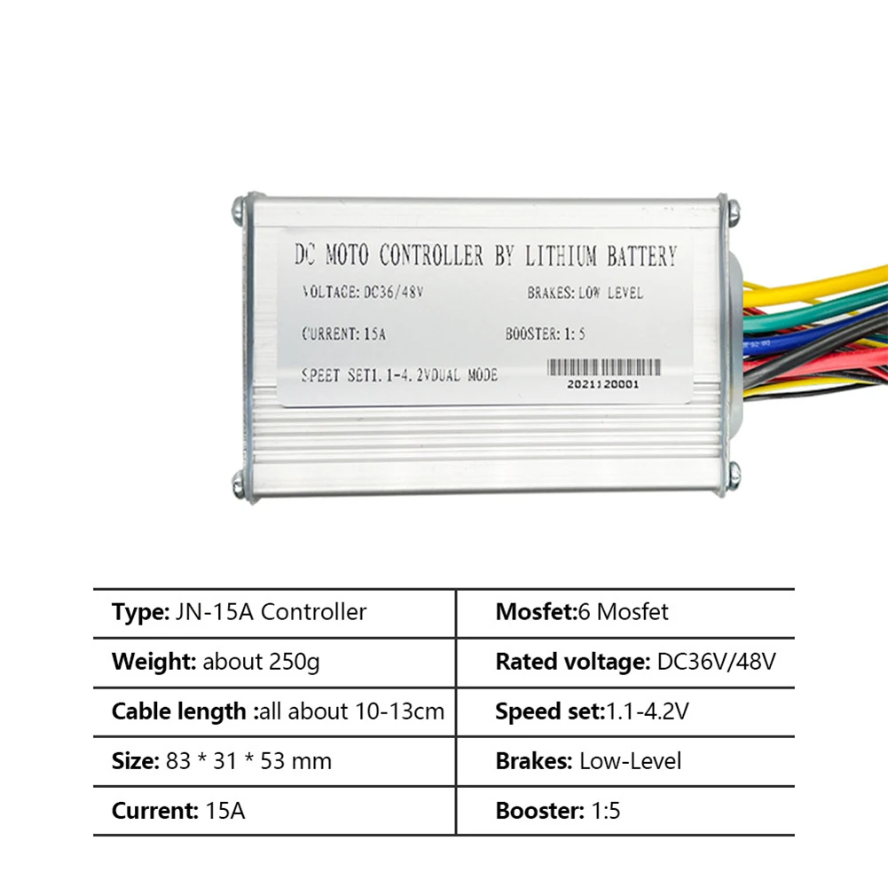 

LCD Display Controller 15A 1:5 Low-level 83*31*53mm DC36V/48V E-bike Electric Bicycle JN-15A Controller LED-S800