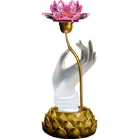 creative single pair buddha lamp led lotus lamp colorful glaze with resin seat hand changming bodhisattva lamp table lamp