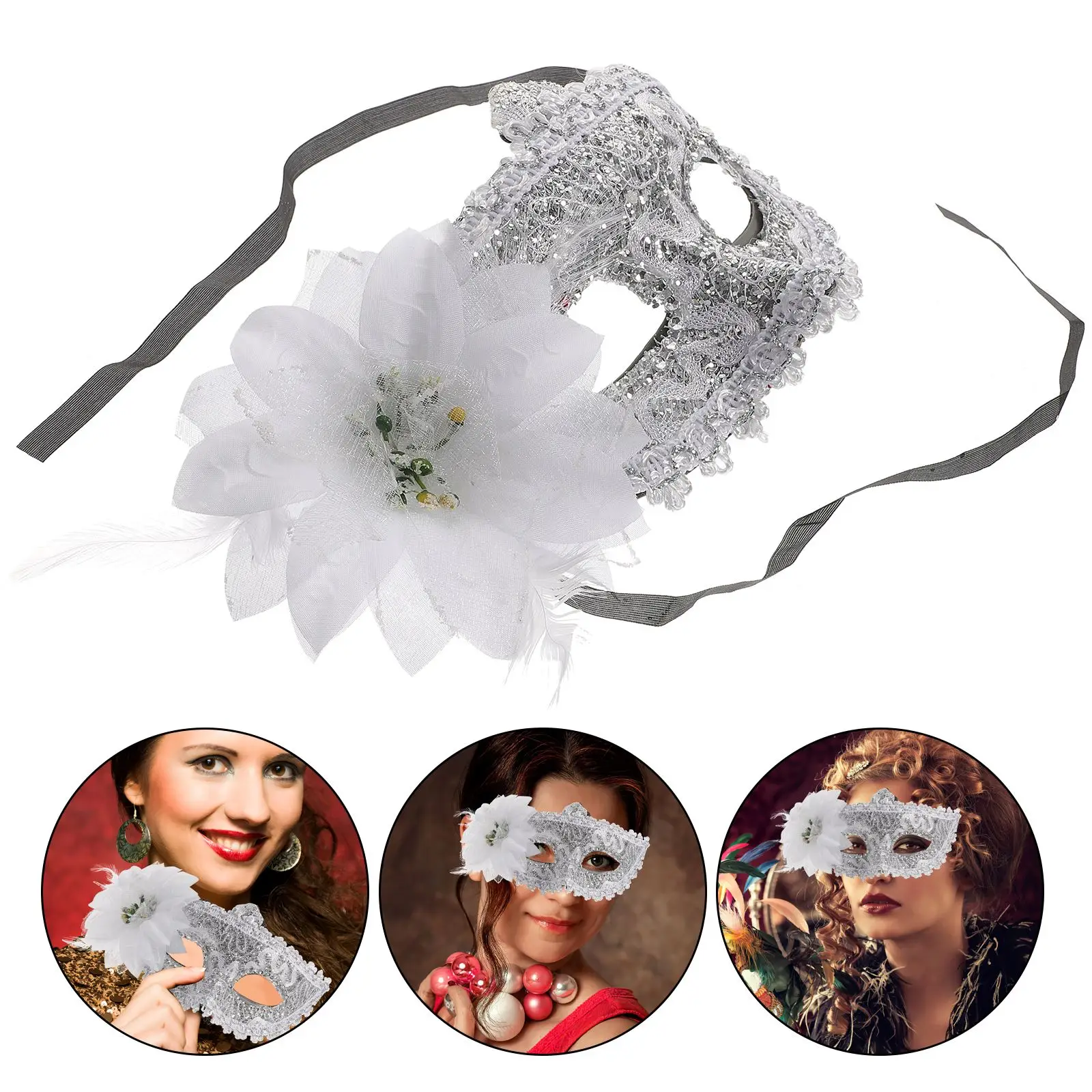 Костюмы на Хэллоуин маска для макияжа цветок лилии искусственная Бриллиантовая