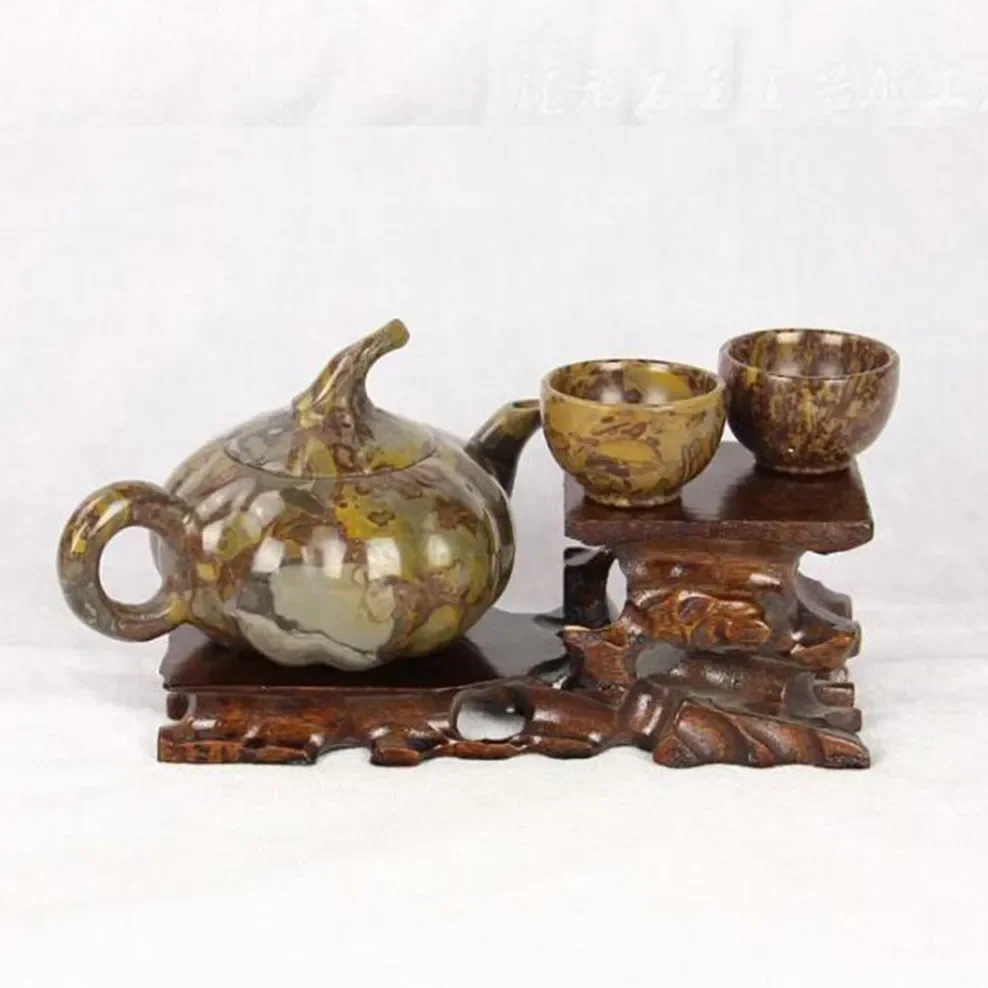 Чайник из натурального камня Nuwa чайный набор цветного для здоровья Нефритовый