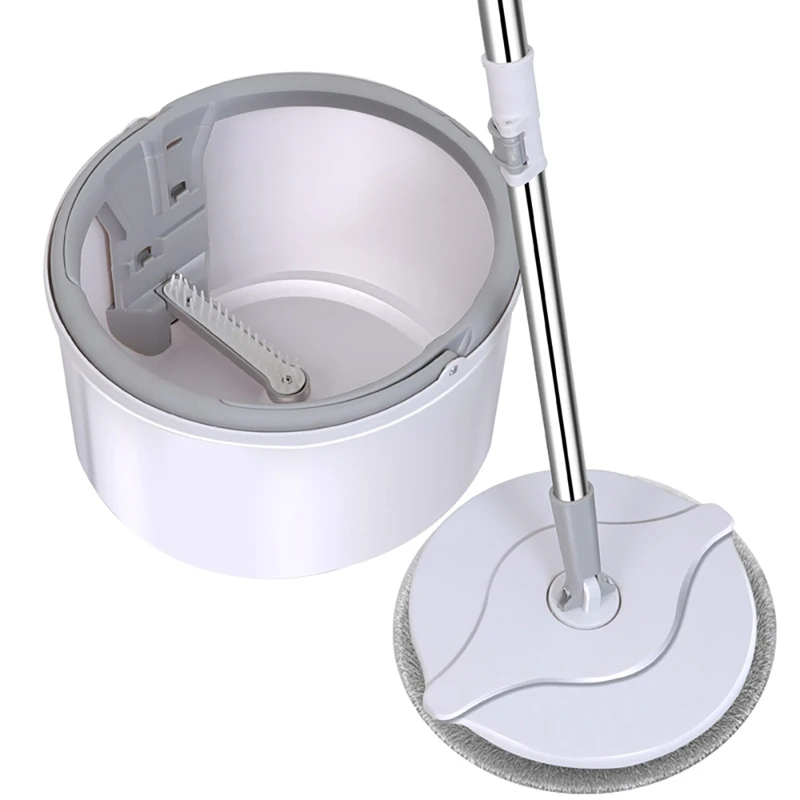

Flat Spin Mop with Pail Round Head Mop Microfiber Cloth Mop Spinner Mop Set Magic Floor Cleaning Mop
