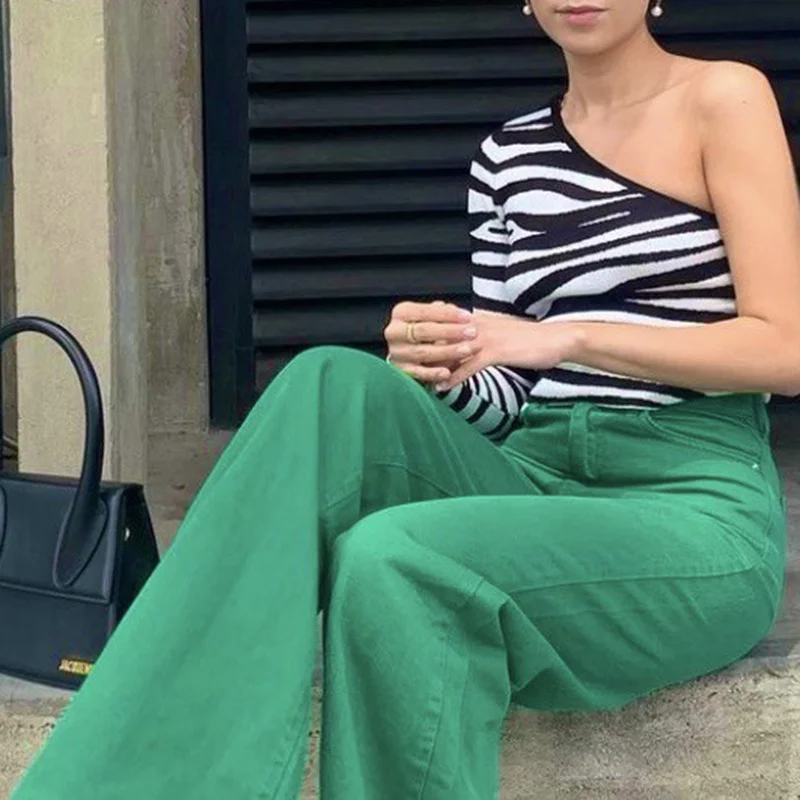 

Лидер продаж 2023, Женские Мешковатые эластичные Готические джинсы с высокой талией, женские зеленые винтажные брюки Y2K, уличная одежда в стиле панк с прямыми штанинами, повседневные брюки-карго