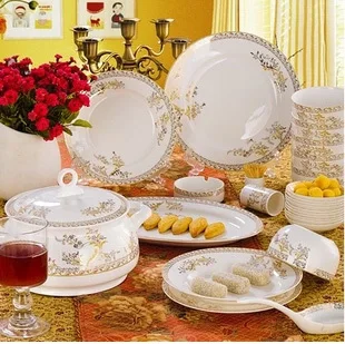 Фото Цзиндэчжэнь, стейк, Западная кухня, лебедь, озеро, кость, фарфоровая посуда, набор с 8-дюймовой глубокой тарелкой, тарелка для овощей рисовая чаша №3