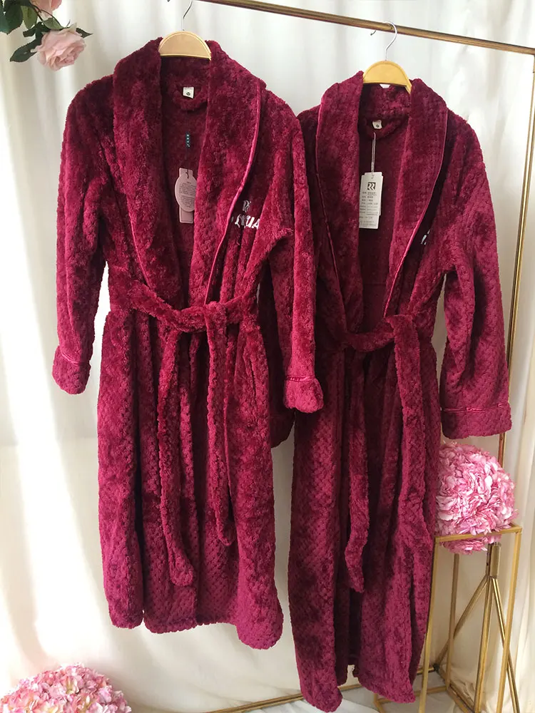 Valentines Day Gift Matching Long Bathrobes Mr and Mrs Customized Bathrobes Groom and Bride Custom Robe Honeymoon Long Robes New
