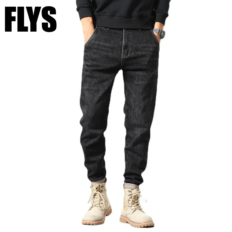 

Hight Quality Autumn Men's Jeans Youth Black Straight Business Loose Plus Size Long Pants Winter Jeans For Men Clothes