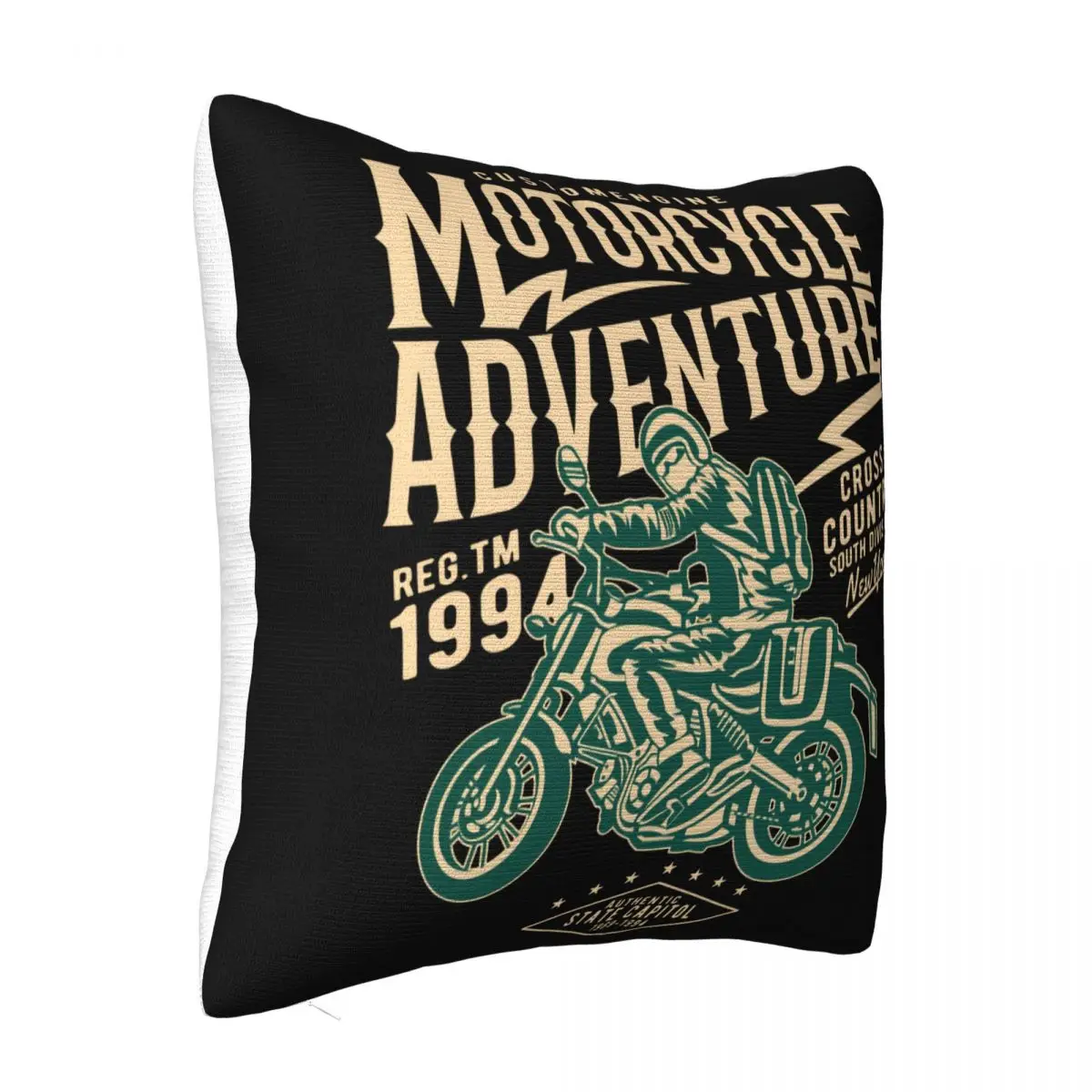 T Maglietta Motorcycle Adventure Moto Avventura Cross Country Motori Новая наволочка с принтом