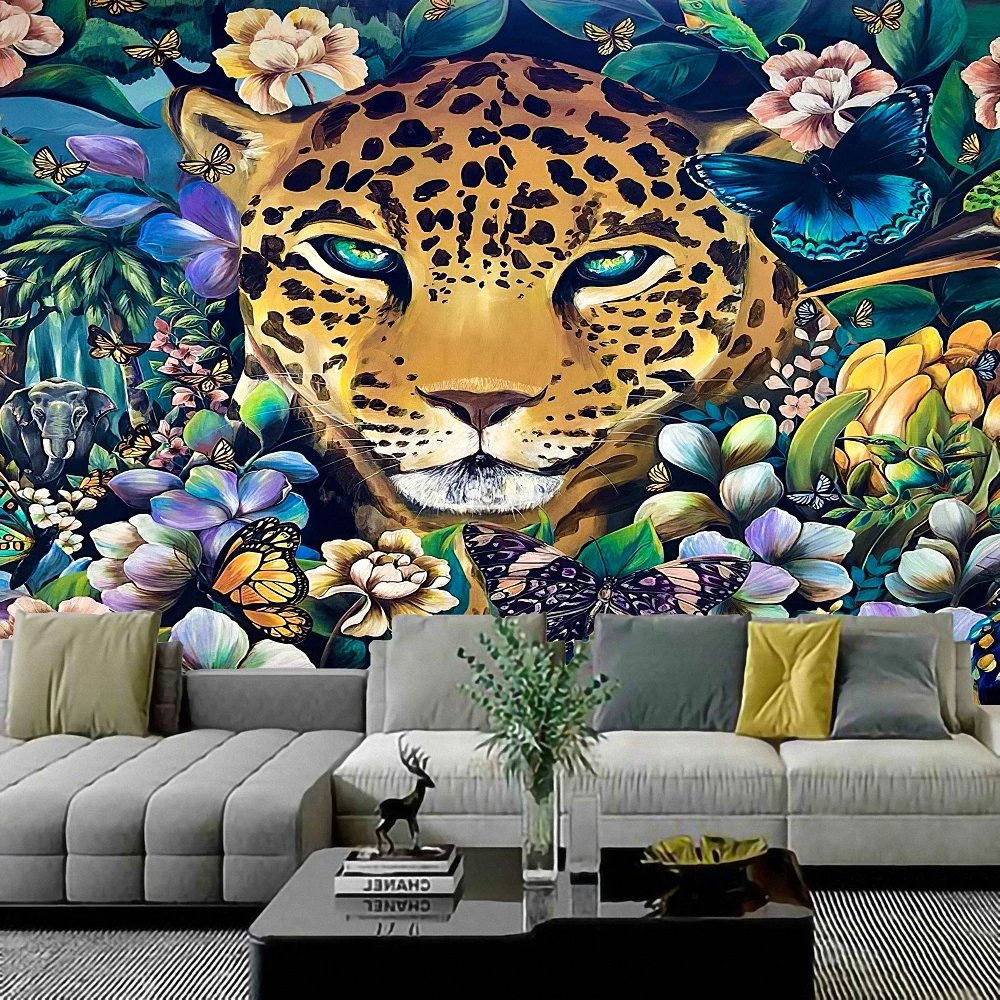 

Leopard Animal Decorative Banners Flags Tapestry Mandala Posters Wall Hanging Boho decor macrame hippie Witchcraft Wall Chart