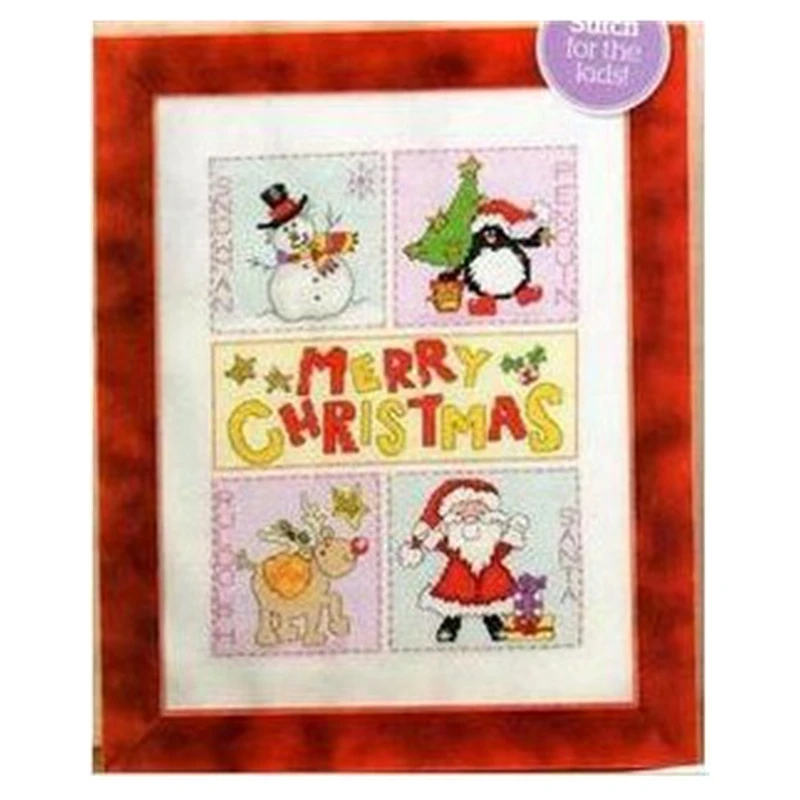 

Набор для вышивки крестиком в стиле журнала милые рождественские Мультяшные животные 18CT14CT 11CT Точная печать ручная вышивка