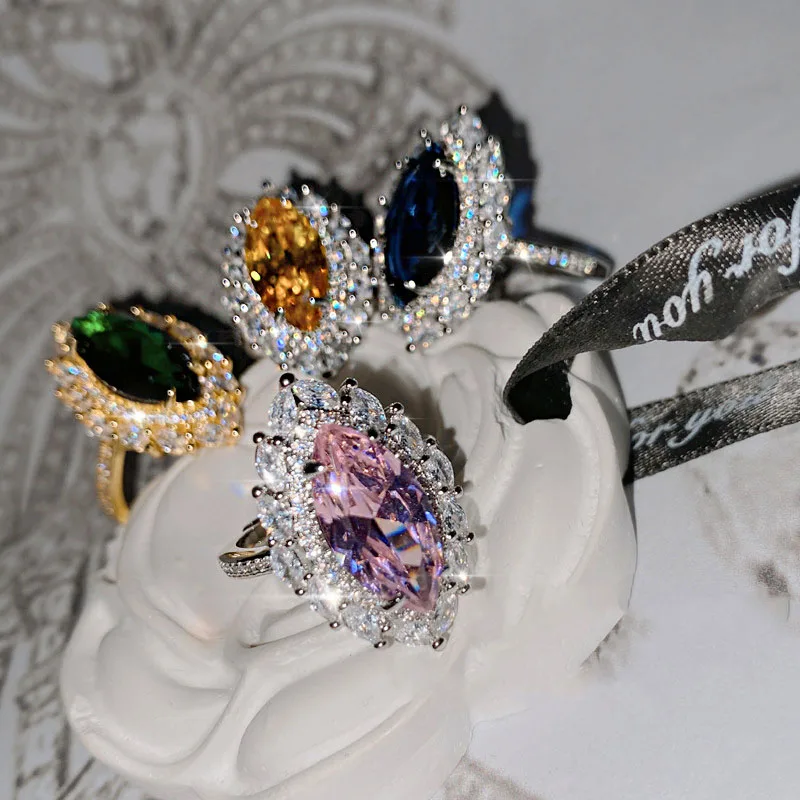 

Регулируемое кольцо с фианитом, для женщин