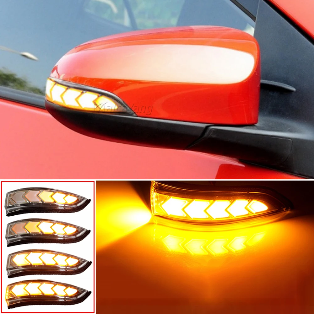 2Pcs LED Dynamic Turn Signal For Toyota Vios Altis Yaris Corolla Camry Blinker Side Rear-View Mirror Indicator Light