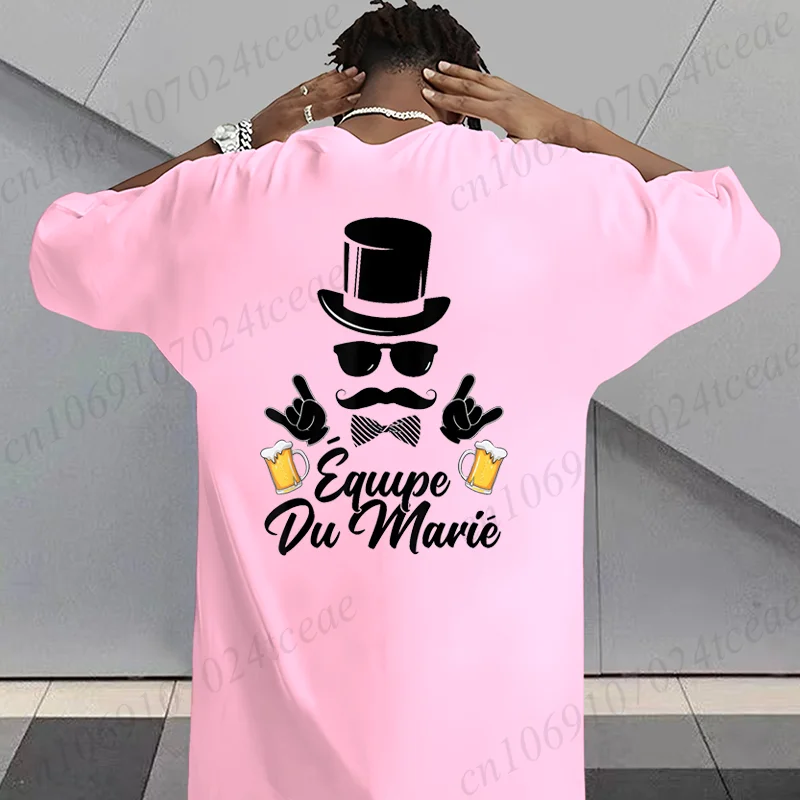 Фото Модная мужская футболка Funny Groom Homme Enterrement De Vie De Garçon EVG Futur Marié Humour Drôle T-Shirt Men Top Casual Shirts №2