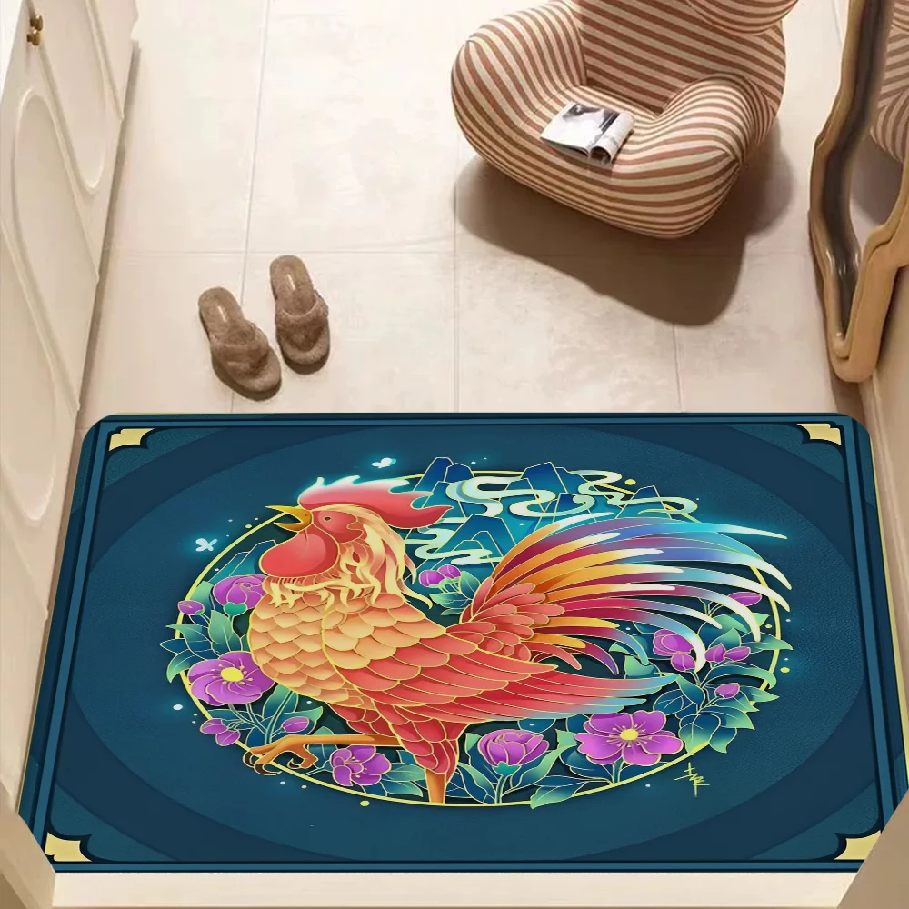 Chinese Style Bathroom Mat Kids Room Bedroom Decoration Balcony Anti-Slip Doormat Living Bedside Area Rugs