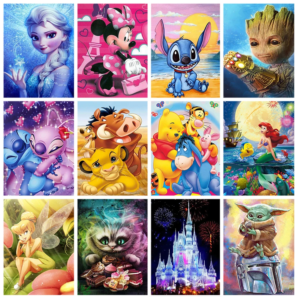 

Disney 5D DIY Diamond Painting Kit Cartoon Princess Lilo Stitch Nani Rhinestone Embroidery Mosaic Art Hobby Children Room Decor