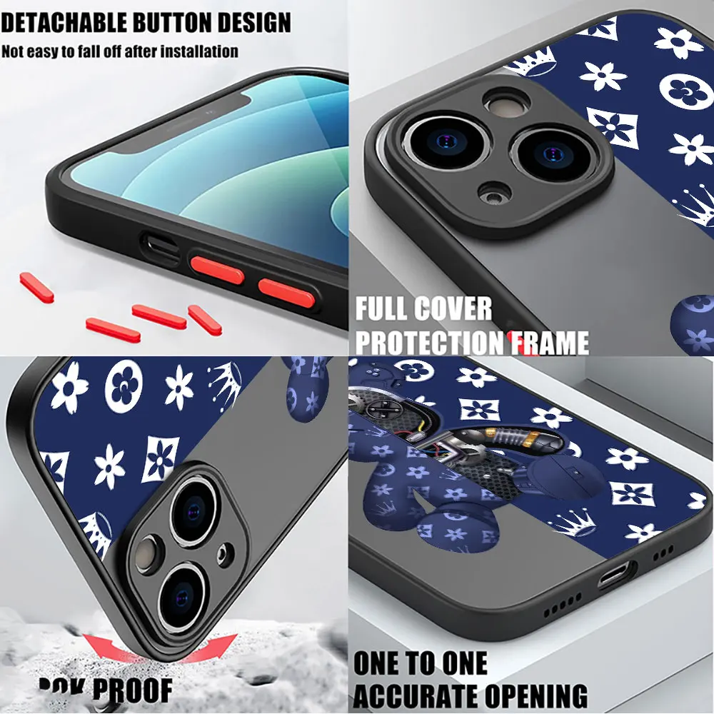 Чехол для телефона Apple iPhone SE 13 Mini XS Max 14 Pro 11 7 8 Plus 12 XR 15ProMax Роскошные роботы медведи