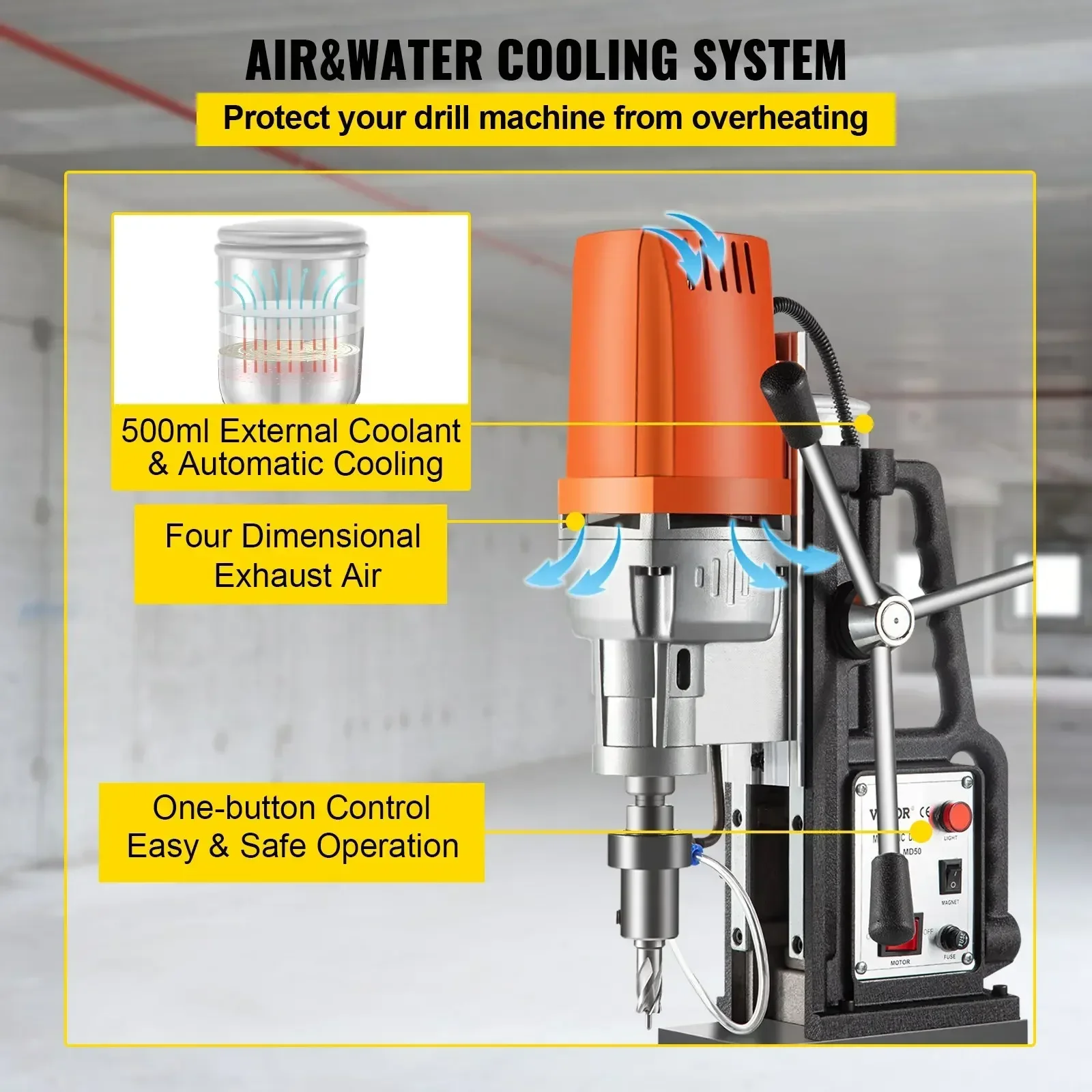 Магнитная дрель MD50 300 об/мин скорость шпинделя магнитная электрическая система