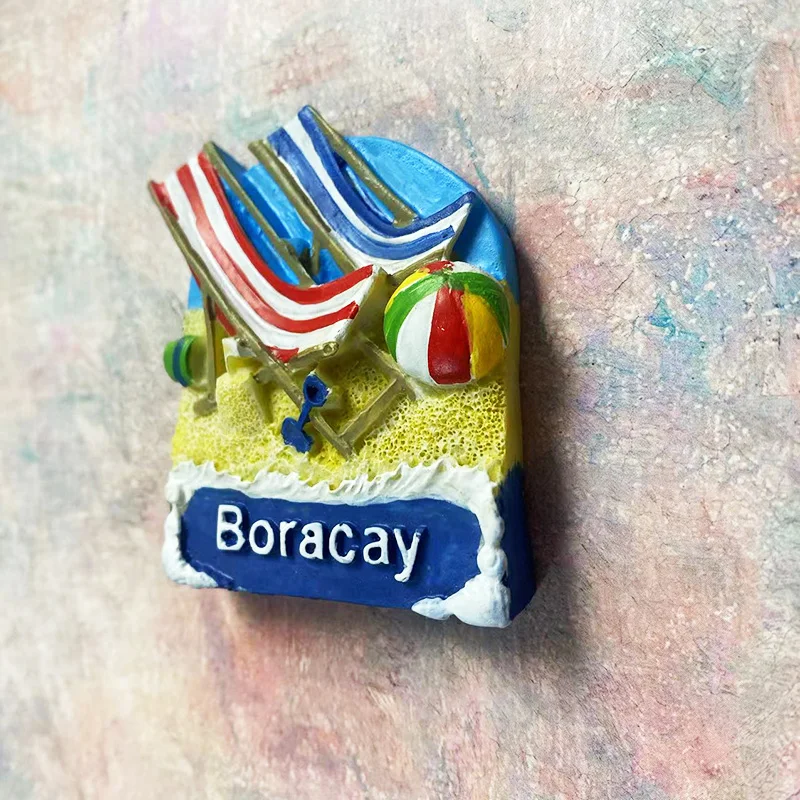 Филиппинская пляжная трехмерная окрашенная наклейка для холодильника Boracay