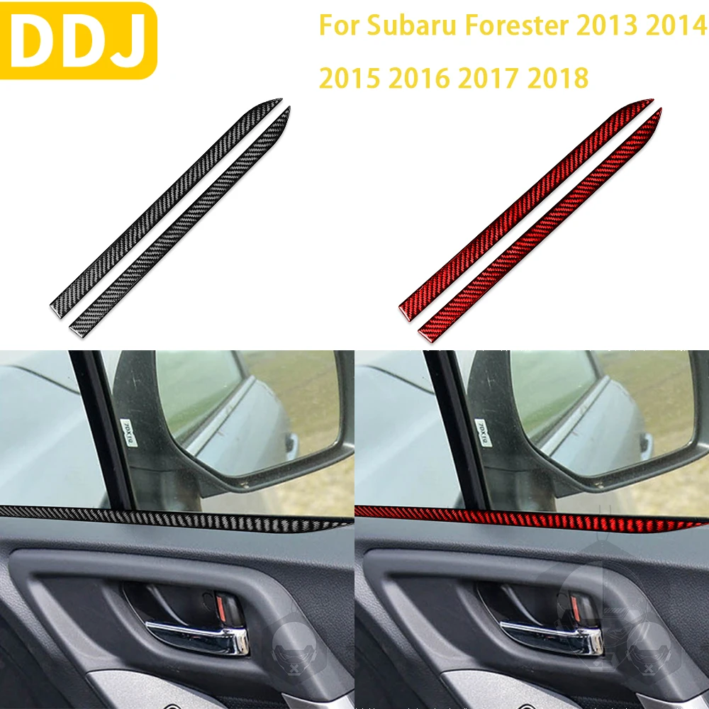 

Полоса для внутренней отделки автомобильной двери, из углеродного волокна, аксессуары для Subaru Forester 2013, 2014, 2015, 2016, 2017, 2018