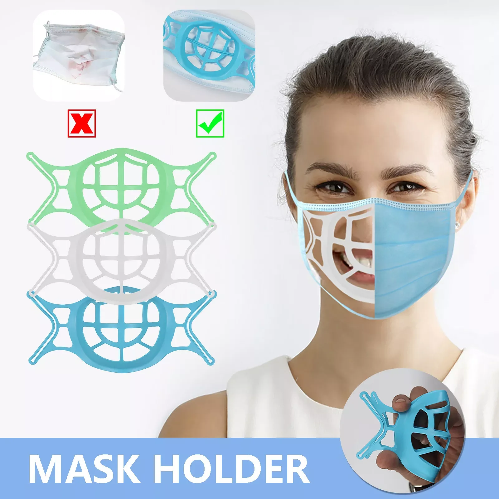 

10pc/lot 3D Face Mask Bracket Inner Support Frame Silicone Mask Internal Support Frame Lipstick Protection Keep Fabric off Mouth