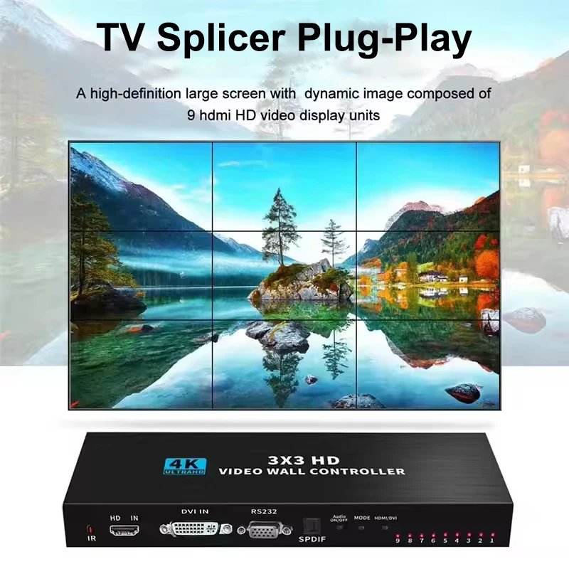 Фото Контроллер видеостены 4K HDMI 3X3 2X3 2X2 Процессор видеостены с несколькими видеоэкранами Процессор ТВ Сварщик ТВ Дисплей для сращивания стен №1