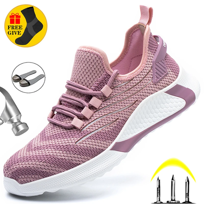 

Safety Shoes Women Steel Toe Shoes Men Work Sneakers Safety Shoes Men Lightweight Work Boots Indestructible Work Shoes Unisex