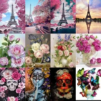 diy 5d diamond painting flower full round drill mosaic landscape skull diamond embroidery picture rhinestone for home decor gift